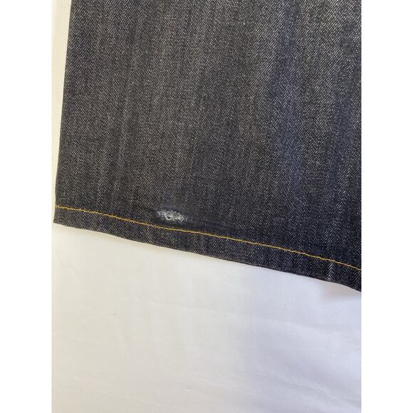 Vintage YK2 Five Pointz Dark Wash Embroidery Distressed Jeans Back Pocket 32x31 - Picture 9 of 10